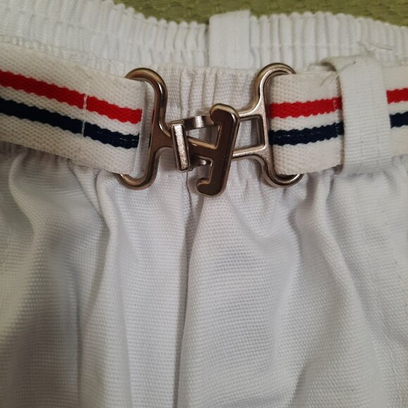 Vintage 80s Deadstock Belted Pull On Pants White Cropped Capri Length Size S - Picture 3 of 9